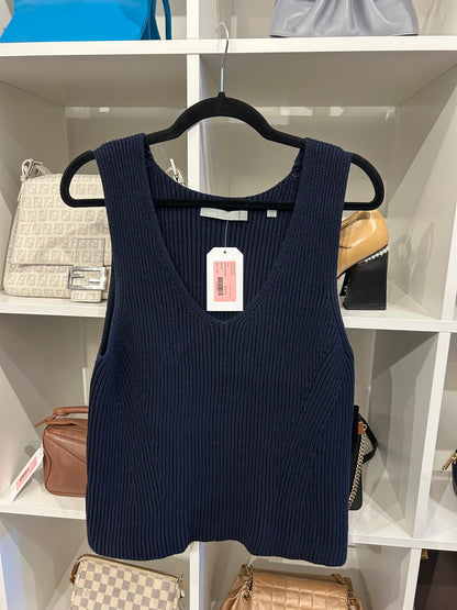 VINCE Navy Ribbed Knit Tank - Size M