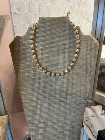 VALENTINO Pearl and Stud Necklace