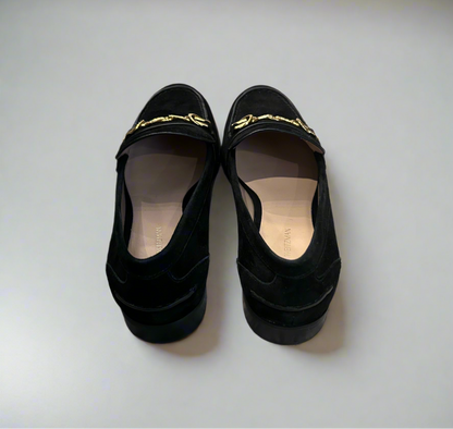 STUART WEITZMAN Black Suede Loafer - Size 7