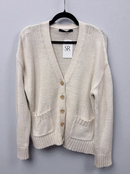 Jenni Kayne Cream Vneck Knit Cardigan - Size S