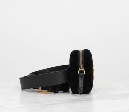 GUCCI Chevron Velvet Marmont Belt Bag