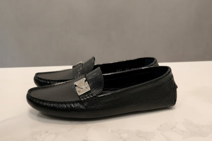 LOUIS VUITTON Black Epi Leather Loafers - Size 37