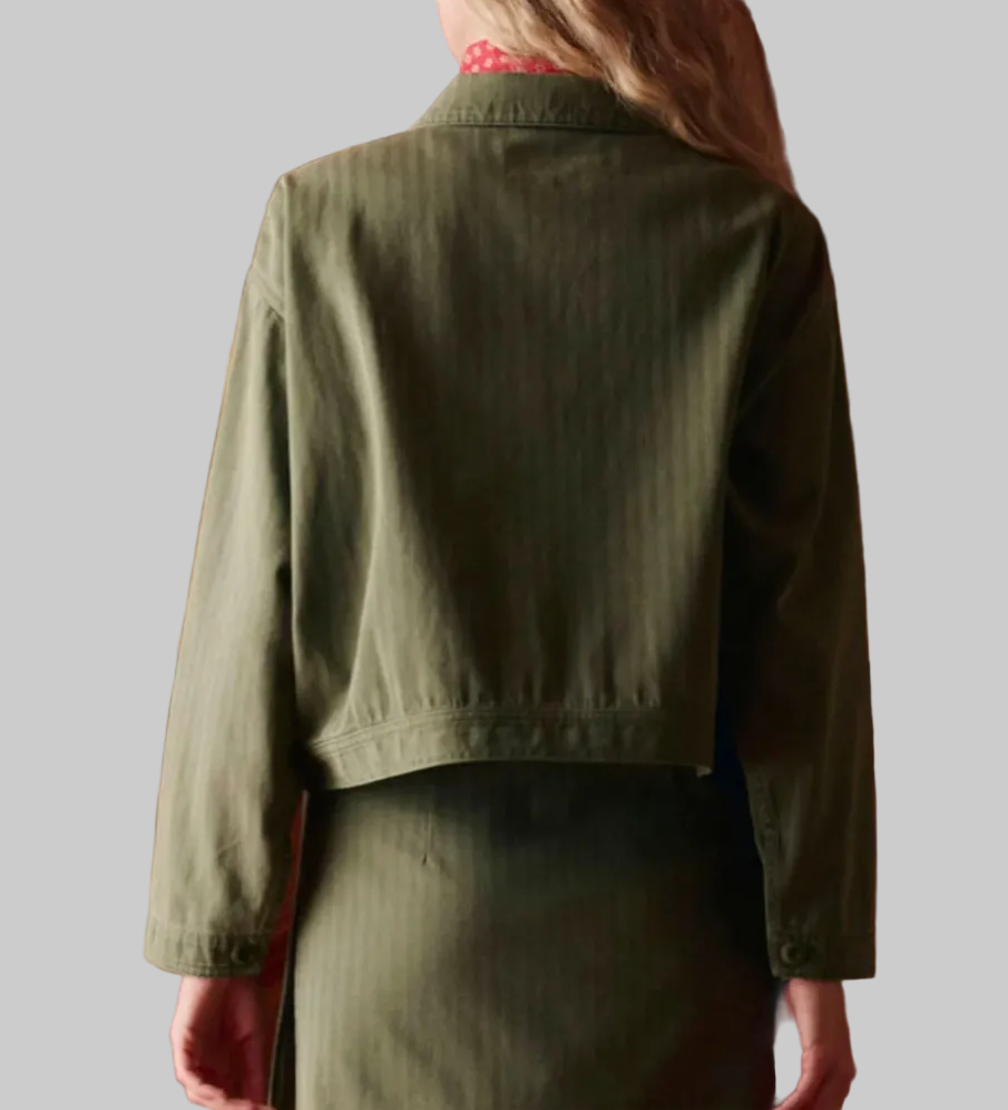 THE GREAT Rancher Khaki Cotton Work Jacket - Size 2