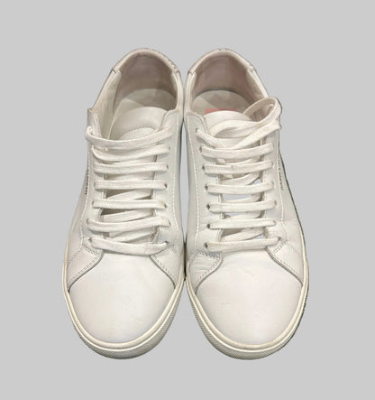 SAINT LAURENT White Leather Sneakers - Size 37