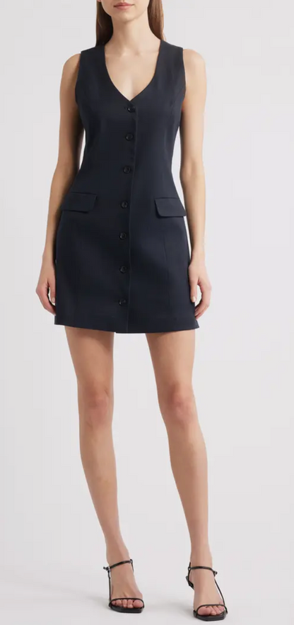 PAIGE Wells Navy Mini Dress - Size 4