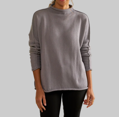 FRANK & EILEEN Rolled Funnel Neck Sweater - Size M
