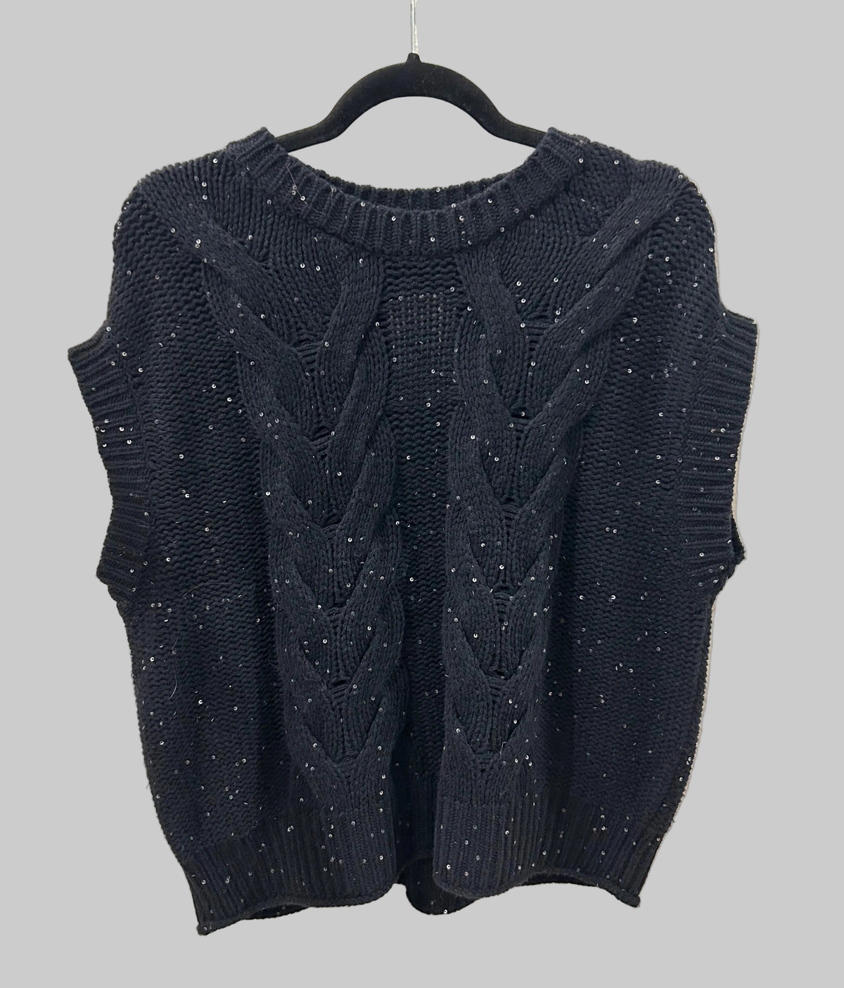 LORENA ANTONIAZZI Sequin cableKnit Vest - Size XL