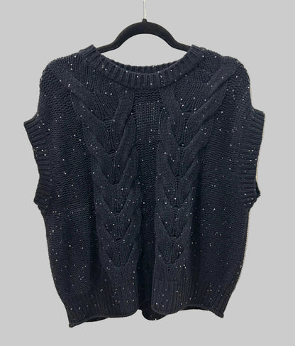 LORENA ANTONIAZZI Sequin cableKnit Vest - Size XL