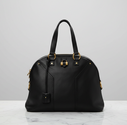 YVES SAINT LAURENT Black Leather Muse Bag