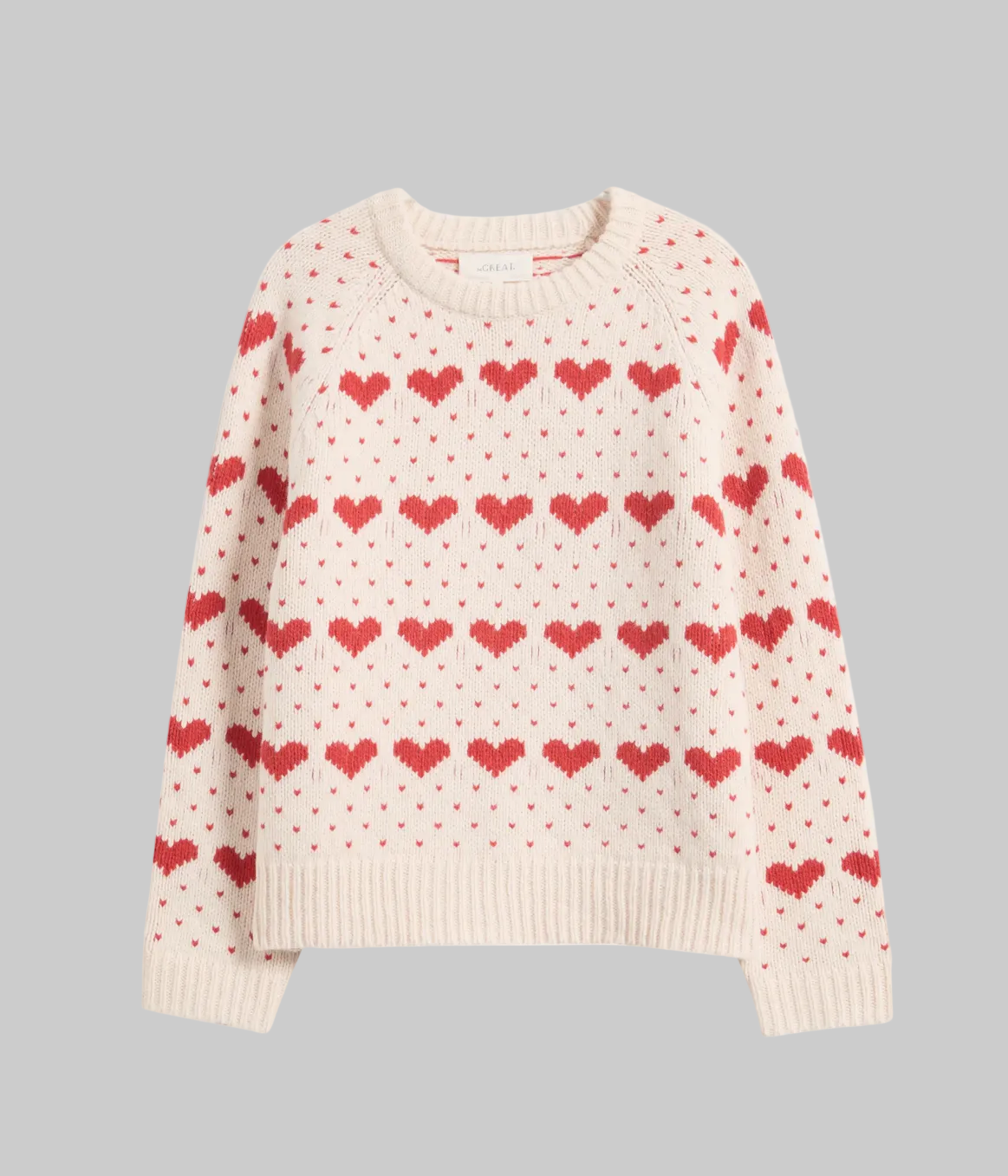 NEW* THE GREAT The Intarsia Heart Wool Blend Sweater - Size L