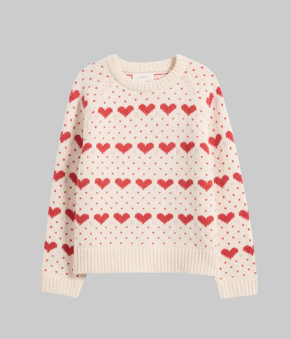 NEW* THE GREAT The Intarsia Heart Wool Blend Sweater - Size L