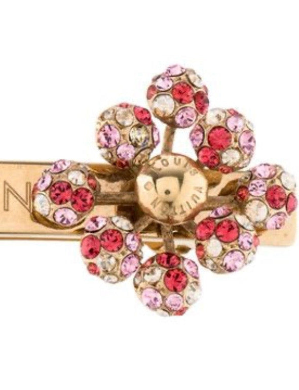 LOUIS VUITTON Swarovski Crystal Flower Hair Clip