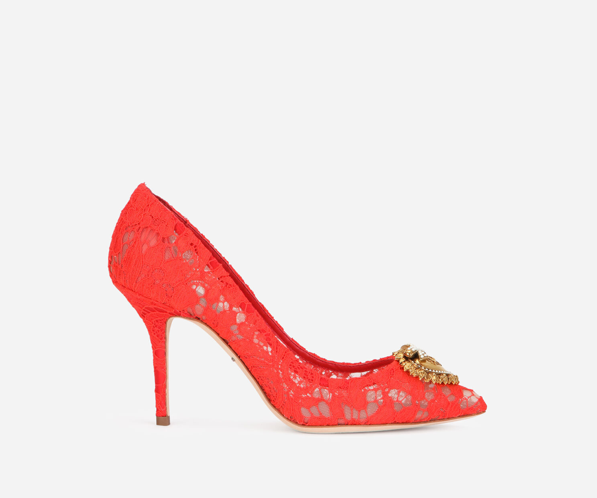 DOLCE & GABBANA Lace Mesh Bellucci & Bianca Pumps - Size 37.5