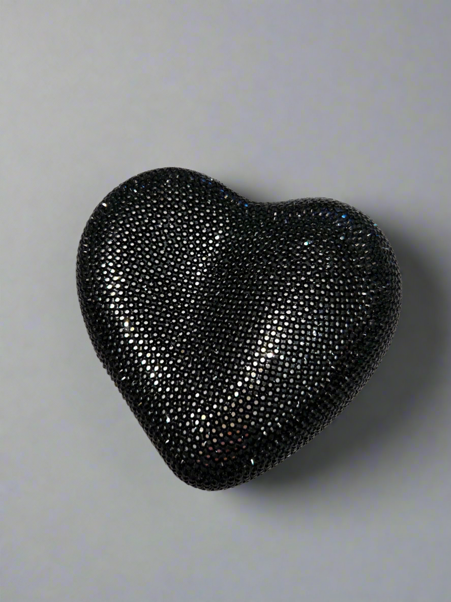 JUDITH LEIBER Rhinestone Heart Chain Bag