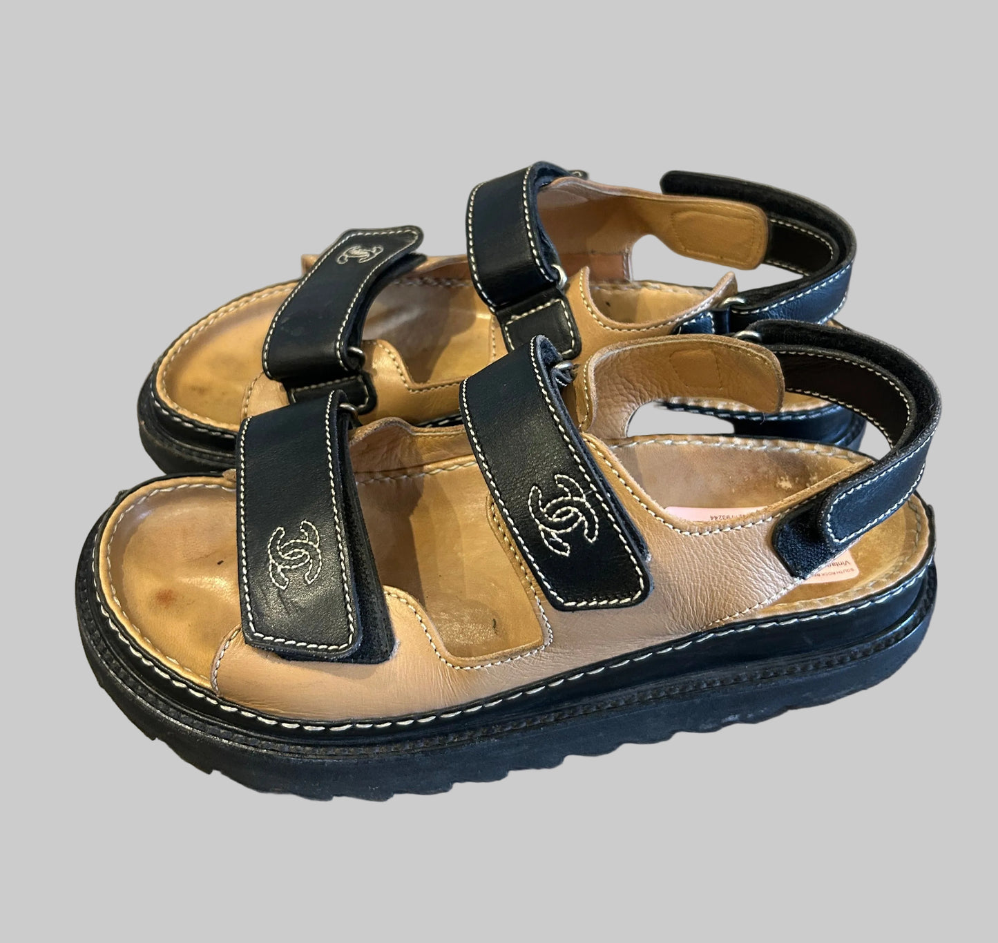 CHANEL Vintage Gate No.5 Dad Sandals - Size 38