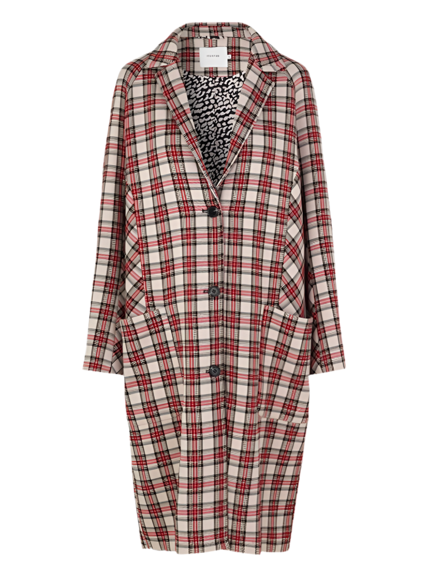 MUNTHE Jarl Checked Coat - Size L/XL