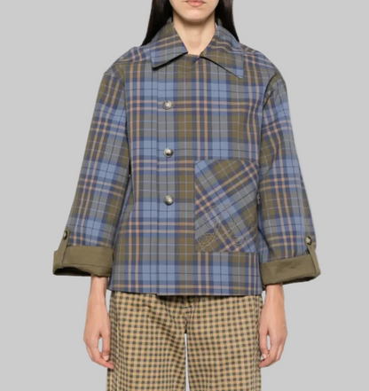 NEW* DAMSON MADDER Reversible Jerry Crop Trench Coat - Size 12