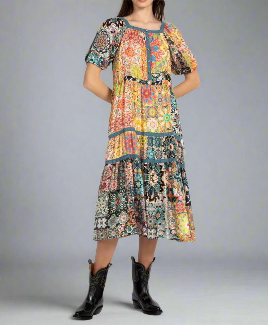 NEW* JOHNNY WAS Kaleida Zenovia Dress - Size M