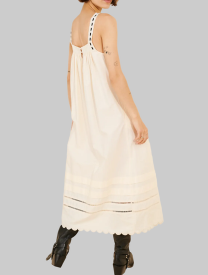 ANTHROPOLOGIE Scalloped Cotton Nightgown - Size M