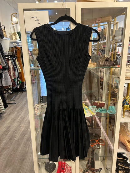 New* ALAIA Black Pleated Dress - Size - 38