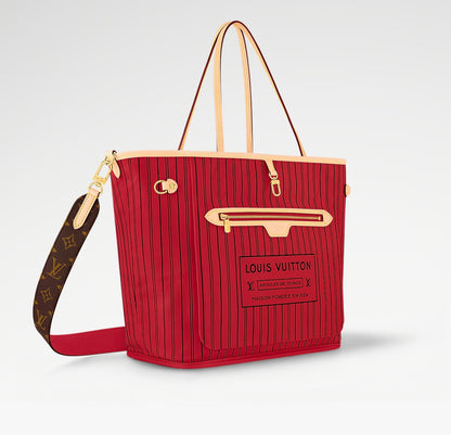 LOUIS VUITTON Neverfull MM Monogram Inside Out Stripe Tote