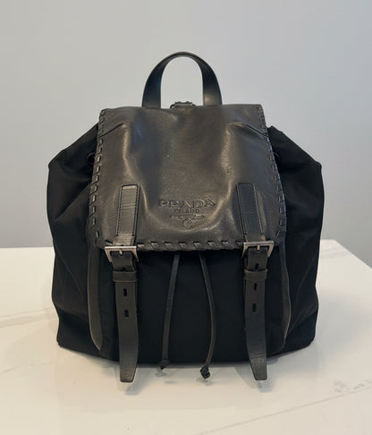 PRADA Vintage Leather & Nylon Backpack