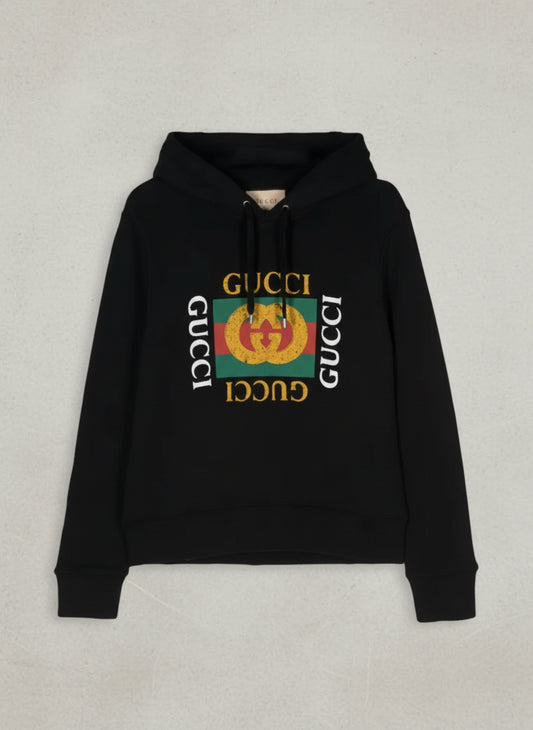 GUCCI distressed logo hoodie - Size M