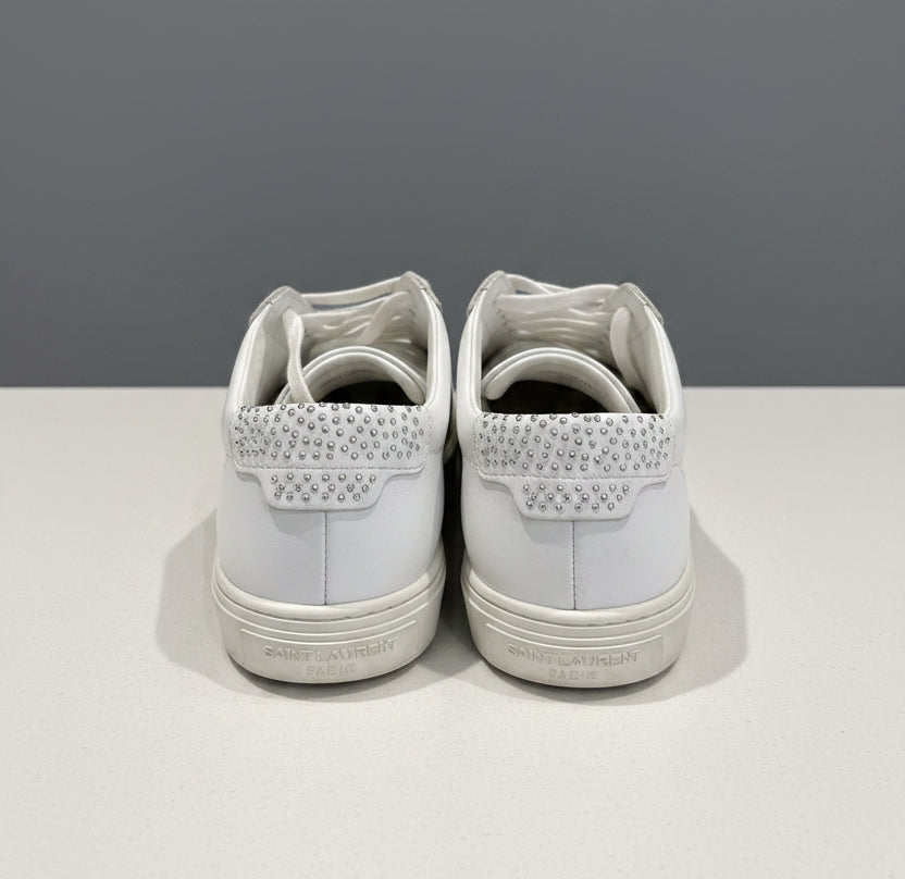 SAINT LAURENT White Leather Sneakers - Size 37