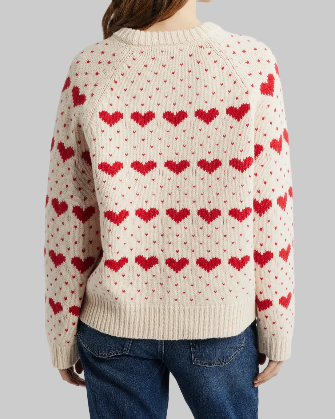 NEW* THE GREAT The Intarsia Heart Wool Blend Sweater - Size L