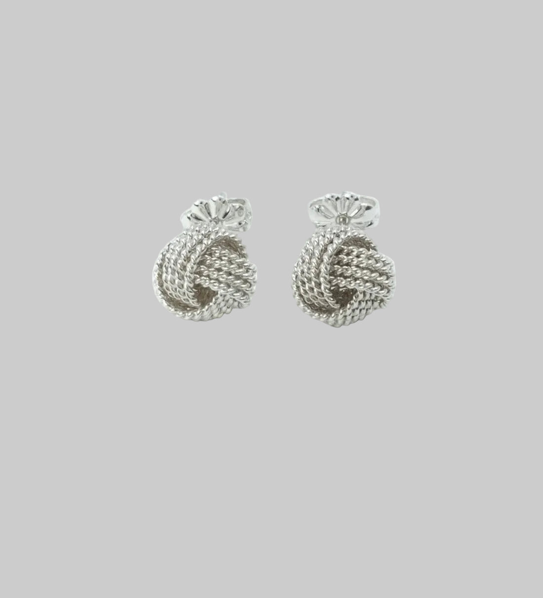 TIFFANY & CO. Sterling Silver Twist Knot Stud Earrings