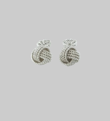 TIFFANY & CO. Sterling Silver Twist Knot Stud Earrings