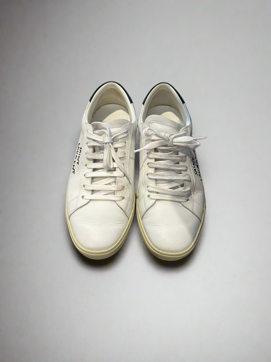SAINT LAURENT White Embroidered Sneakers - Size 39