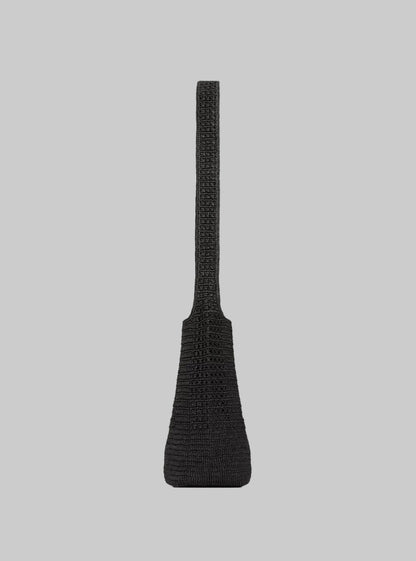 SAINT LAURENT Le 5 À 7 Medium Tote In Black Raffia