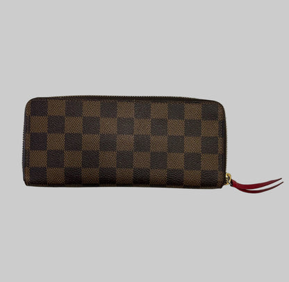 LOUIS VUITTON Clémence Wallet In Damier Ébène Canvas