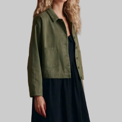 THE GREAT Rancher Khaki Cotton Work Jacket - Size 2