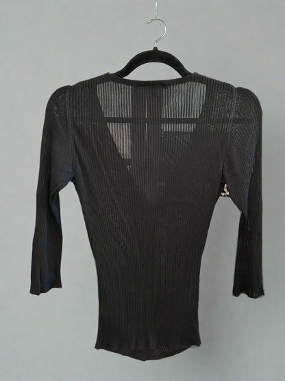 GUCCI Ribbed Silver Hardware Long-sleeve - Size M