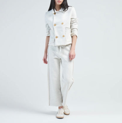 FRANK & EILEEN Mini Belfast Cropped knit peacoat - Size M
