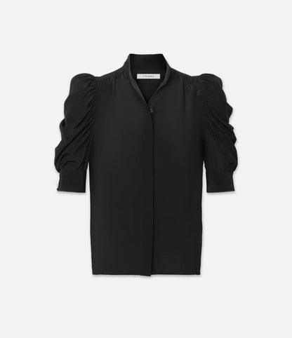 FRAME Black Silk Gillian Blouse - Size S