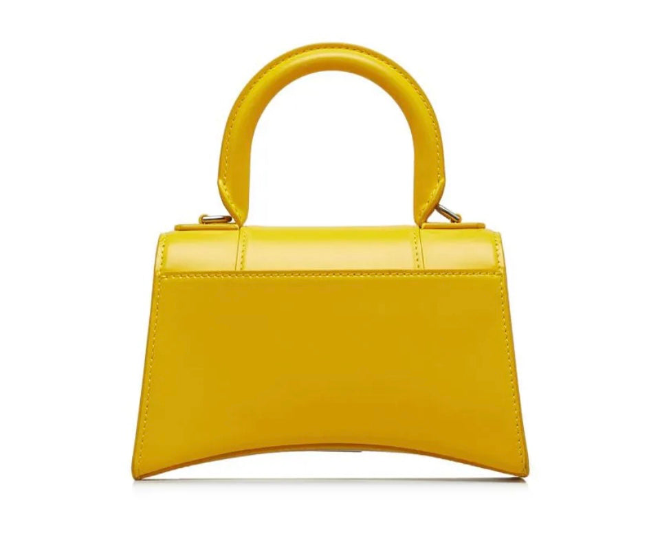 Balenciaga Hourglass XS leather tote in canary yellow