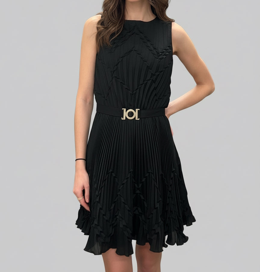 VERSACE Pleated Dress - Size S