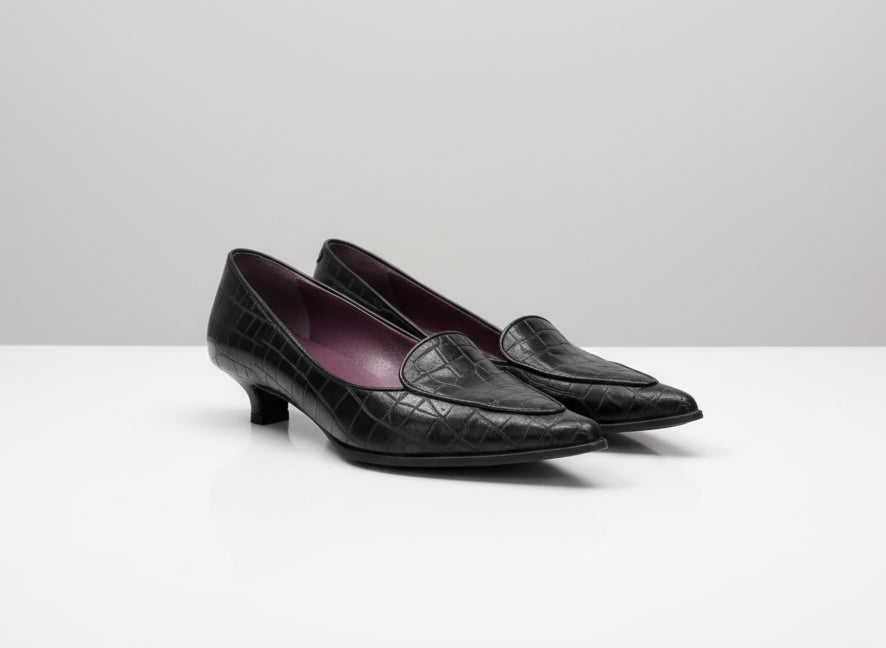 MAX MARA Vintage Croc Kitten Heels - Size 38