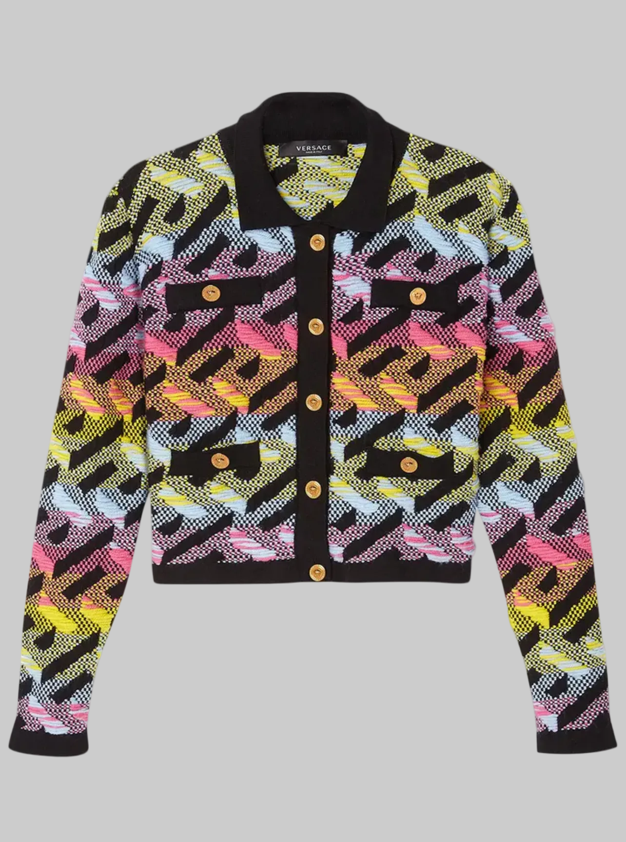 VERSACE Multi Coloured Knit Cardigan - Size 42