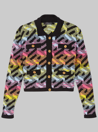 VERSACE Multi Coloured Knit Cardigan - Size 42