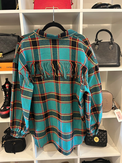 Mother Fringe Plaid Button Down - Size S