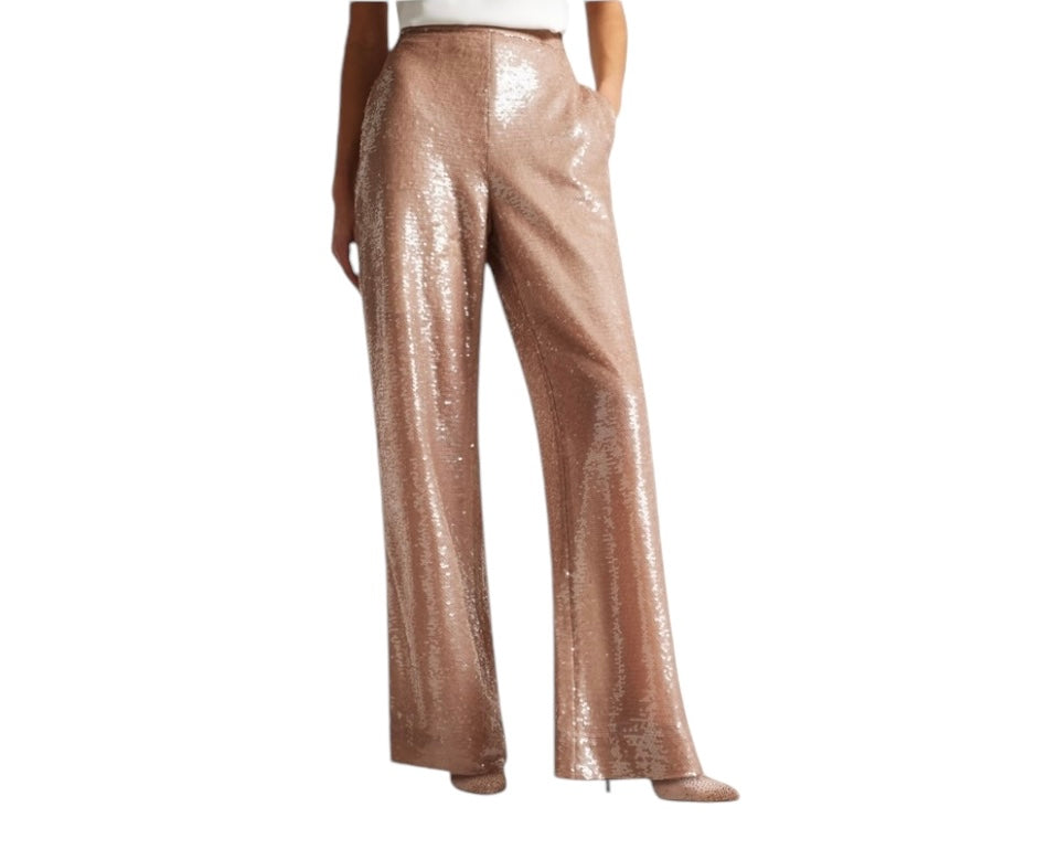 Ted Baker Sequin Wide Leg Trouser - Size Large