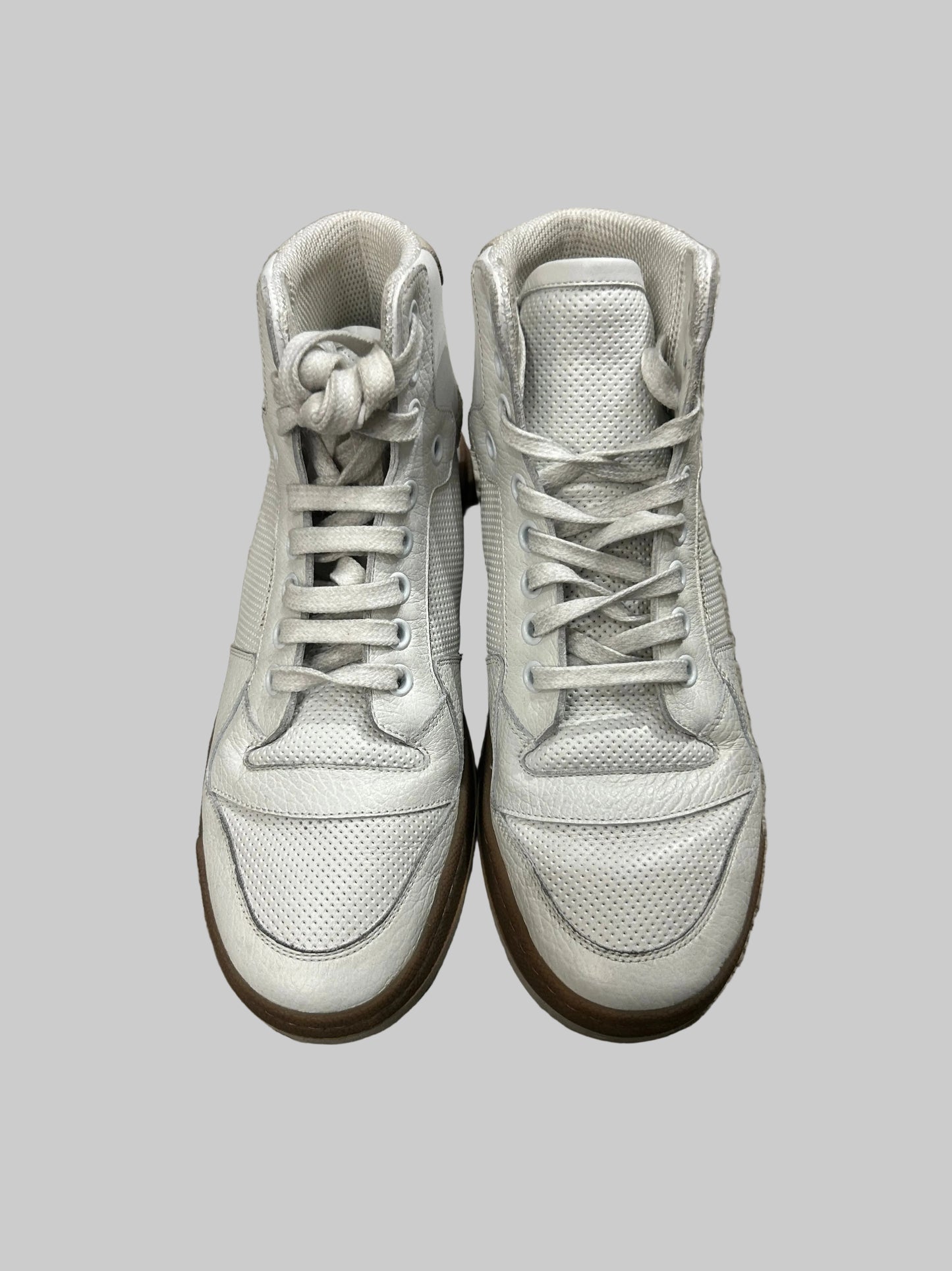 SAINT LAURENT Leather High Top Trainers - Size 35.5
