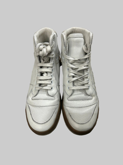 SAINT LAURENT Leather High Top Trainers - Size 35.5