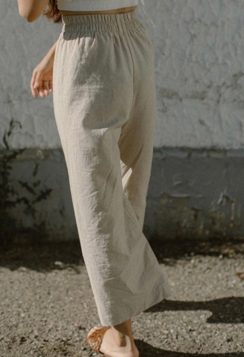 HARLY JAE Linen Cotton Cropped Pants - Size S