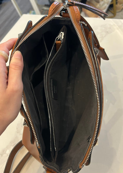 FENDI Vitello King Logo Embossed Medium By The Way Boston Bag Cuoio