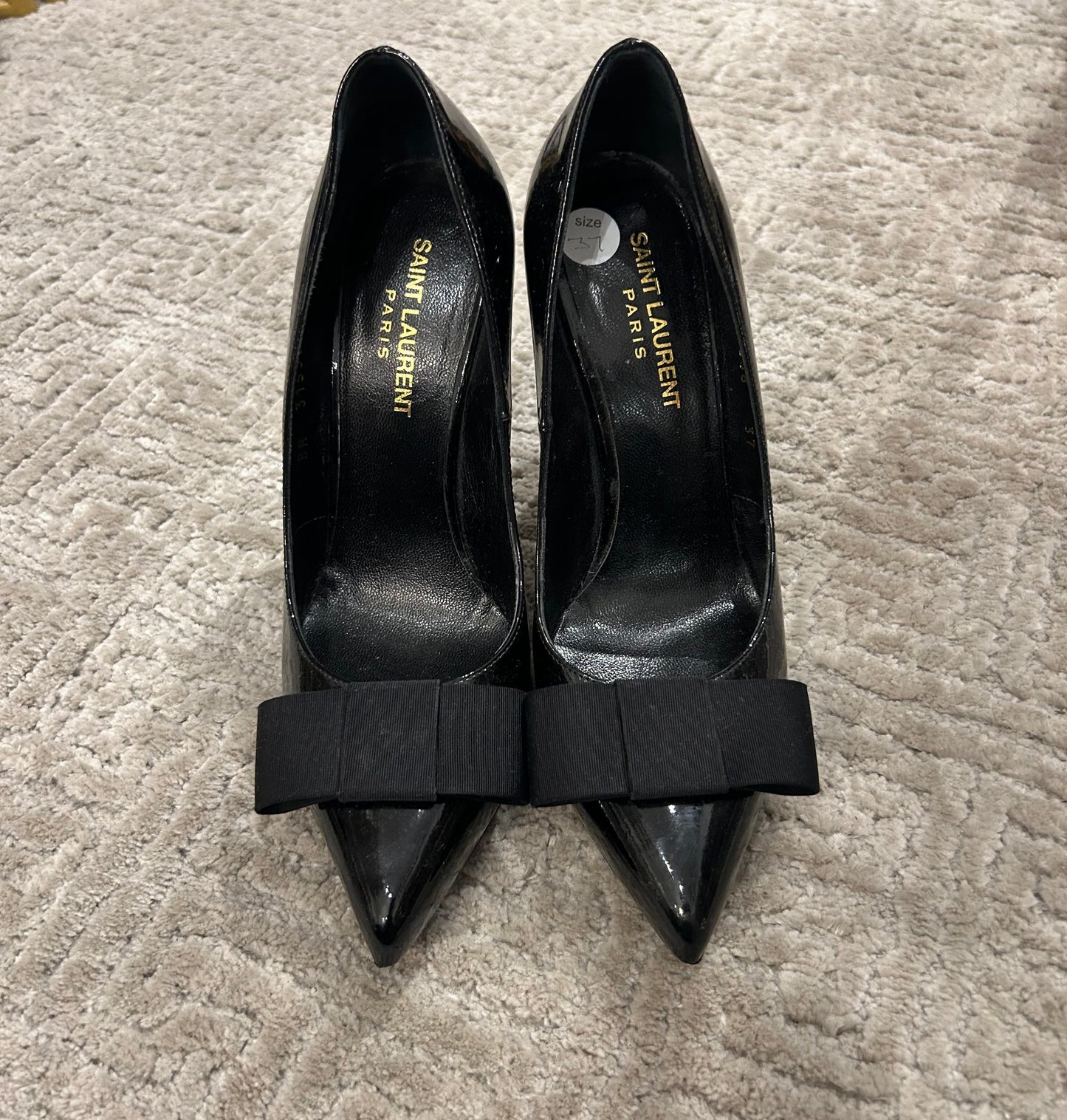 Saint Laurent Patent Bow Pumps - Size 37